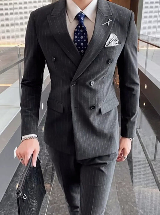 Gray Striped Suit